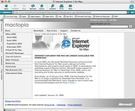 Free download internet explorer for mac os x 10.5.8